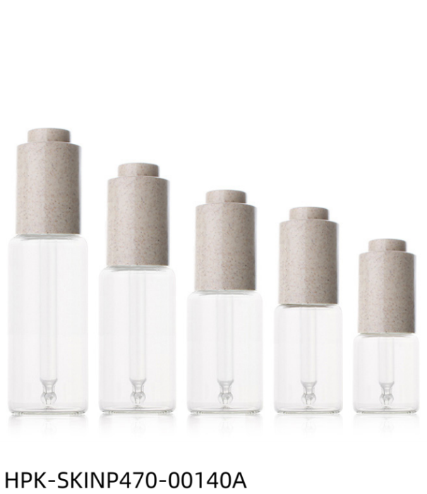 Glass Bottle with Wheat Straw Push-button Pipette Cap